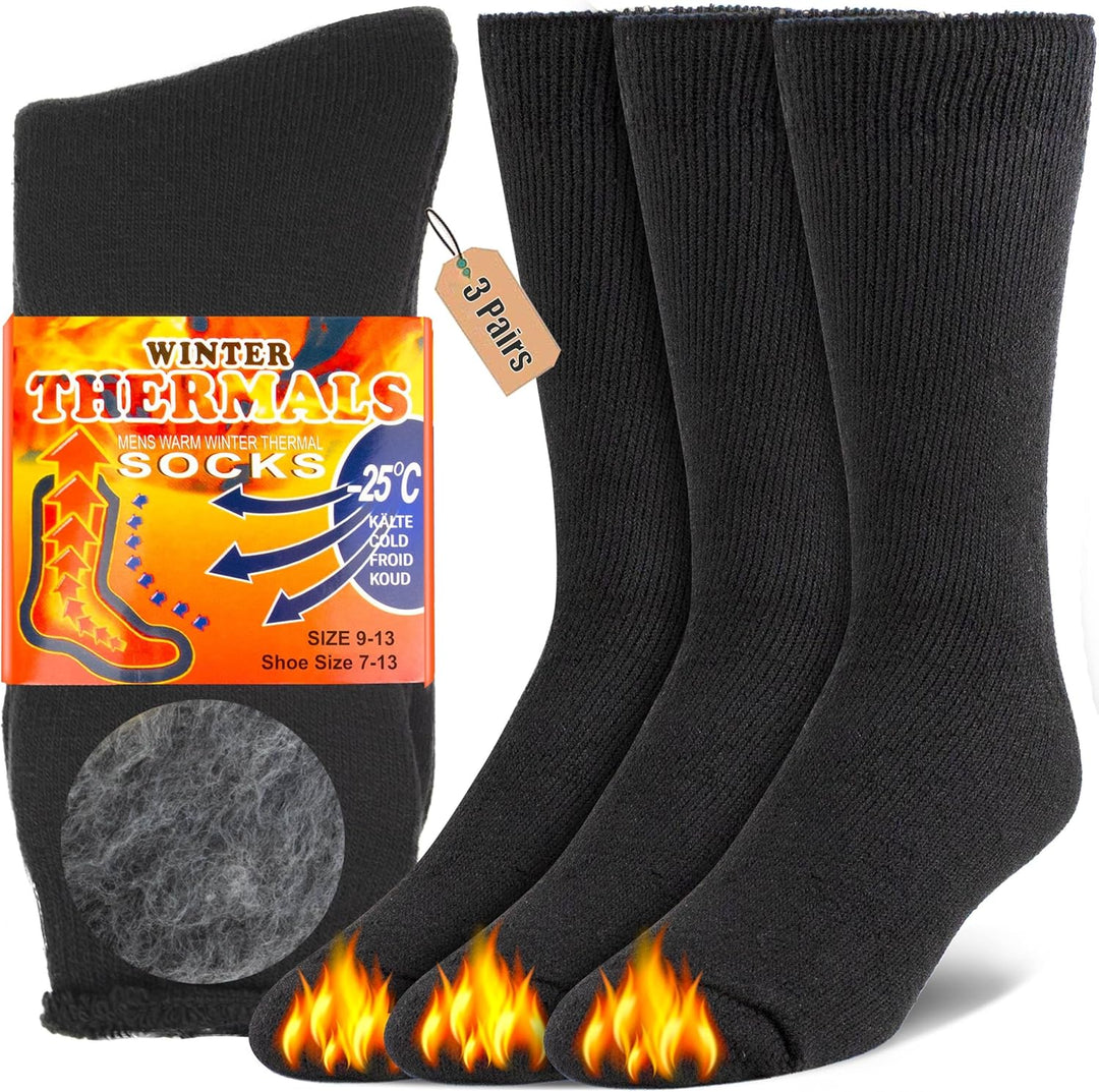Pair of unisex thermal insulated boot socks, designed for ultimate warmth and comfort in extreme winter cold.