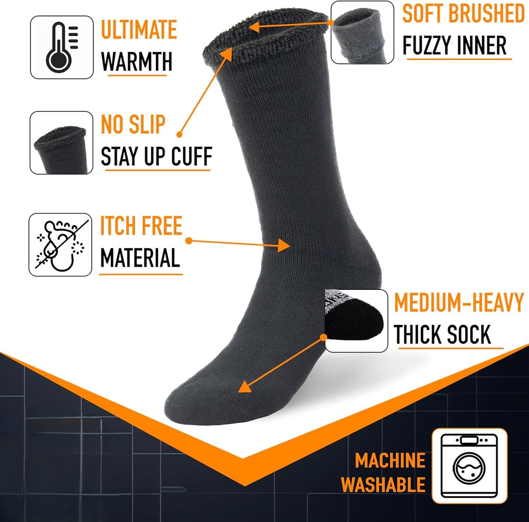 Unisex HeatGrip thermal insulated boot socks, essential footwear for skiing, snowboarding & very cold winter days.