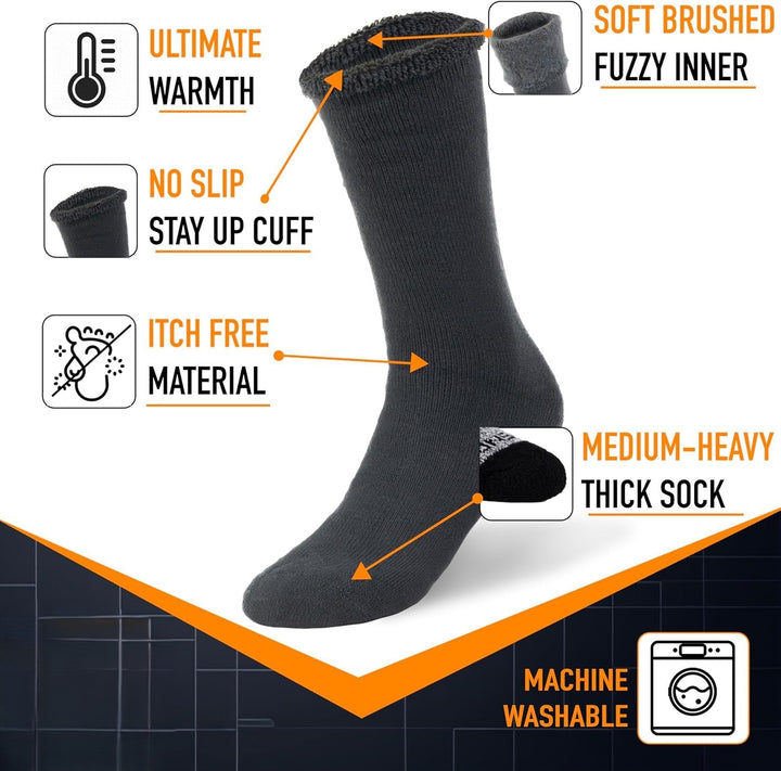 Unisex HeatGrip thermal insulated boot socks, essential footwear for skiing, snowboarding & very cold winter days.