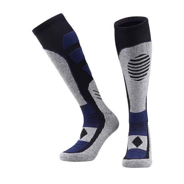 Unisex thermal fleece cold weather socks, shown folded, emphasizing their thick material for skiing, snowboarding, and hiking.