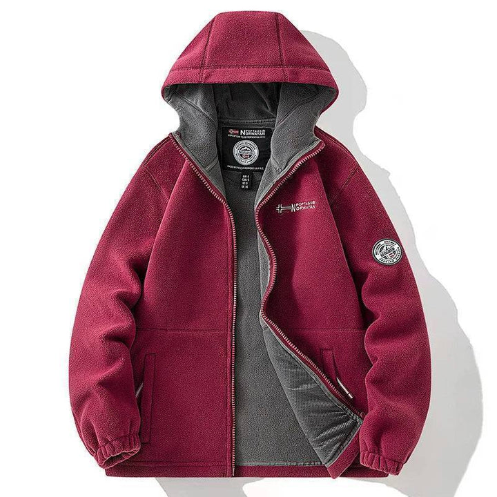 Unisex thermal fleece tactical jacket, windproof outdoor sports coat for hiking and camping