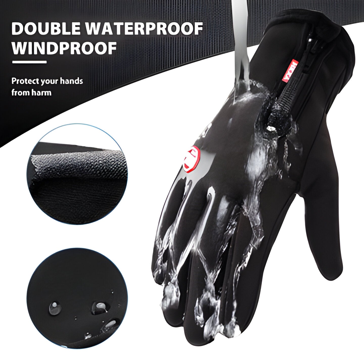 Fleece-lined thermal touch screen gloves, unisex, ideal for cold weather protection.