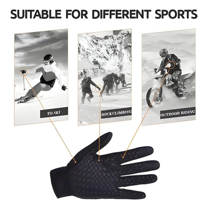 Cycling & outdoor thermal gloves, unisex, touch screen, waterproof, ideal for winter sports.