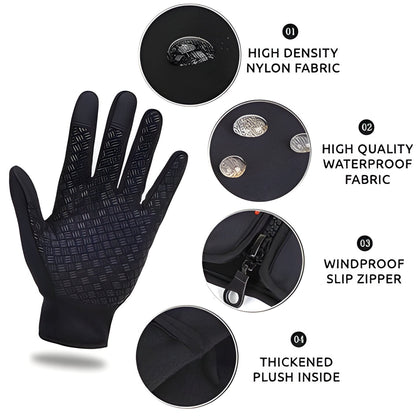 Cold weather protection: unisex thermal touch screen gloves, windproof & waterproof.