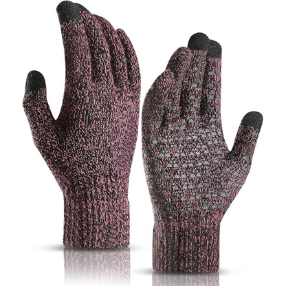 Unisex thermal touchscreen winter gloves for cold weather.