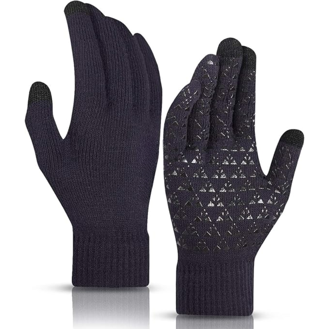Durable thermal outdoor gloves, unisex, touchscreen for winter sports.