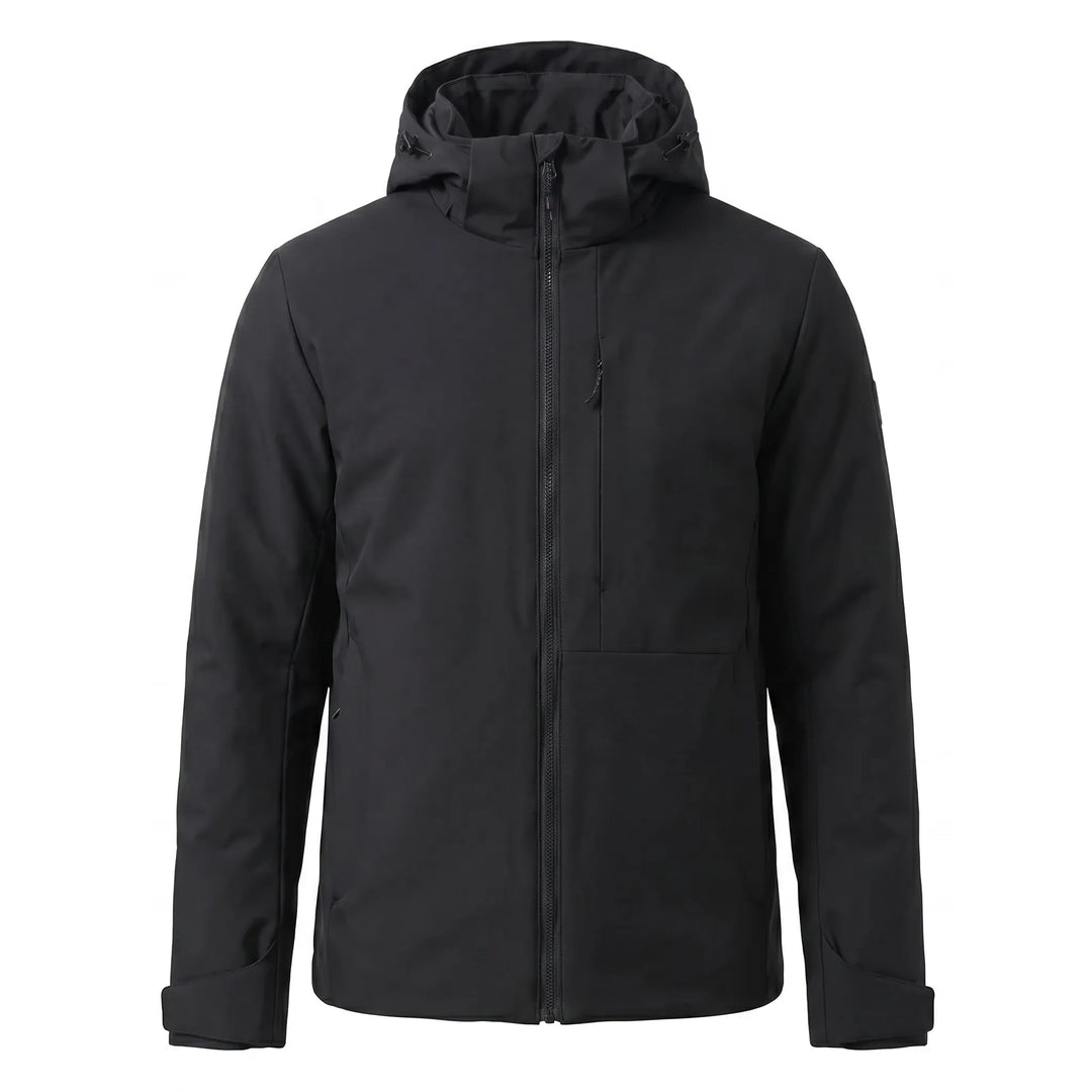 High-performance thermal windbreaker jacket, insulated and weather-resistant for extreme outdoor weather. Unisex ski jacket.