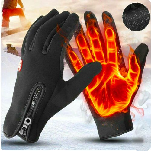 Unisex thermal winter gloves with touch screen, ideal for cold weather outdoor activities like running & cycling.