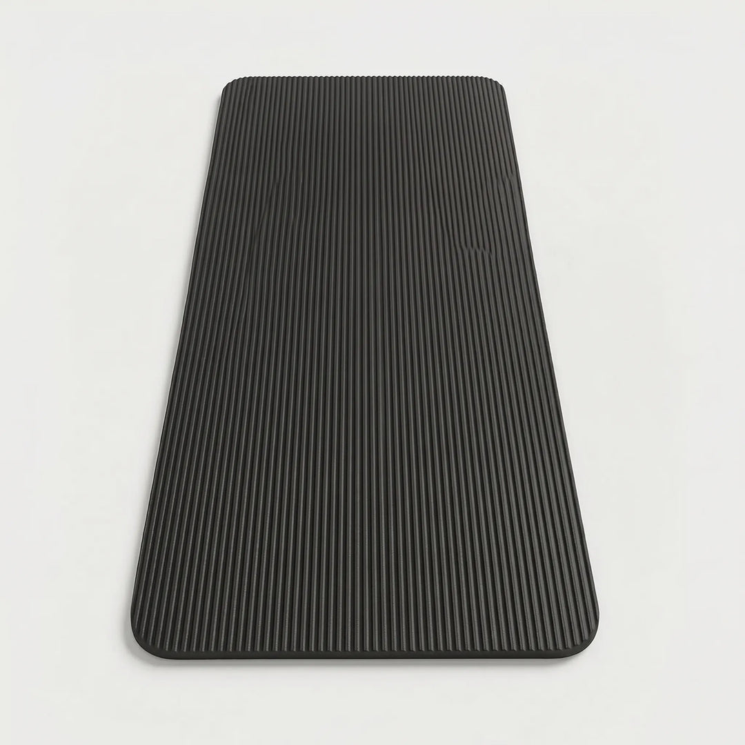 Robust unisex fitness mat, built for high-impact workouts, offers lasting durability & comfortable joint support.