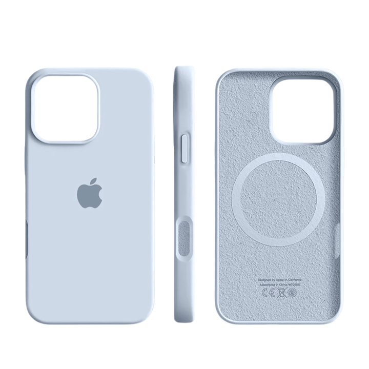 Magnetic silicone iPhone cover, ultra-thin for MagSafe & wireless charging. Unisex, soft touch, drop protection.