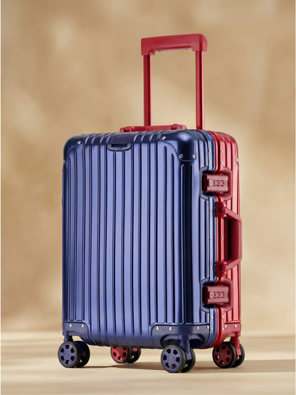 Unisex Tirana aluminum-magnesium hardshell suitcase, durable travel bag with spinner wheels for effortless journeys.