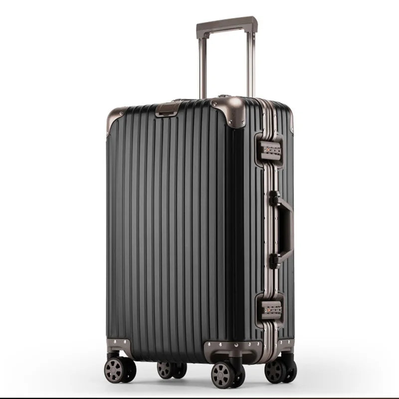 Interior view of the Tirana aluminum hardshell suitcase, organized compartments for efficient packing & travel.