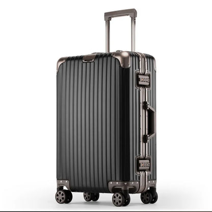Interior view of the Tirana aluminum hardshell suitcase, organized compartments for efficient packing & travel.