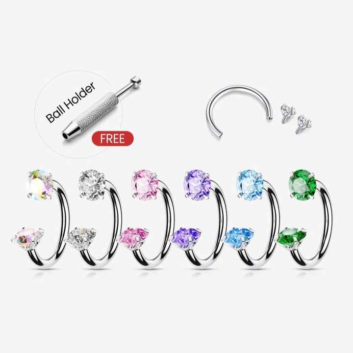 Unisex titanium horseshoe piercing rings, internal thread for secure fit. Ideal septum or lip body jewelry.