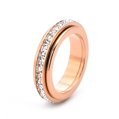 Unisex anxiety spinner ring, titanium steel fidget jewelry for stress relief & fashion.