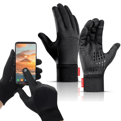 Unisex touchscreen winter gloves for cold weather sports; warm, insulated, & waterproof for outdoor activities.