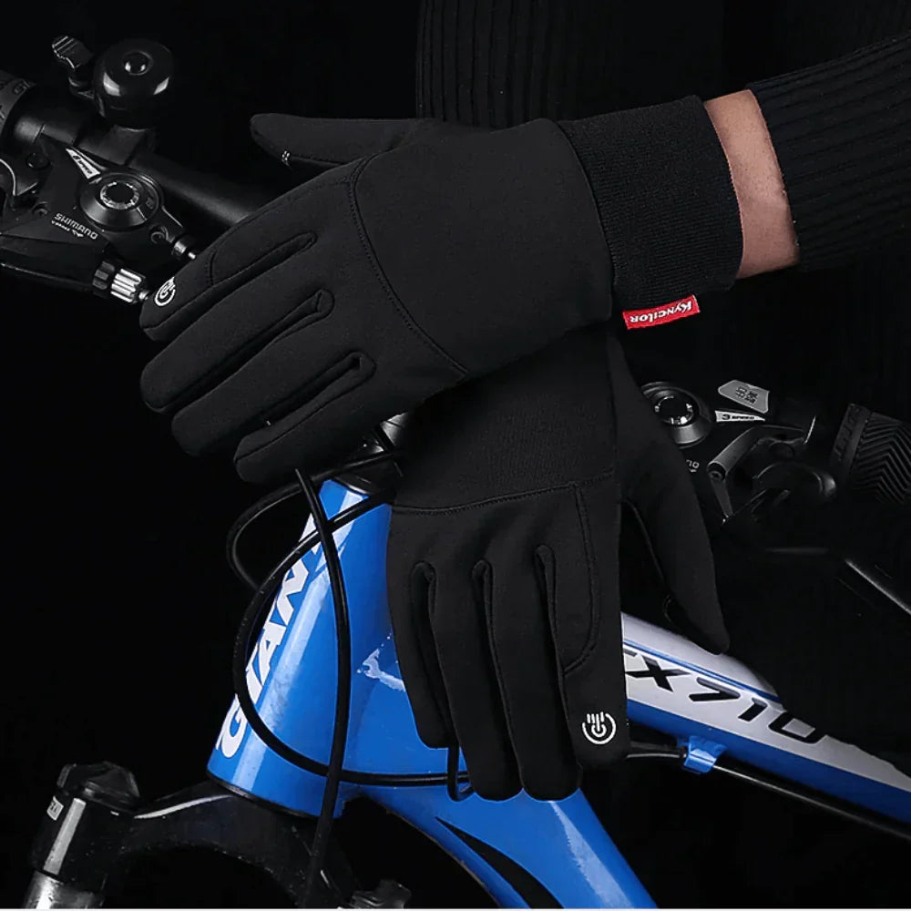 Durable unisex winter gloves with responsive touchscreen fingertips & strong grip for cold weather adventures.