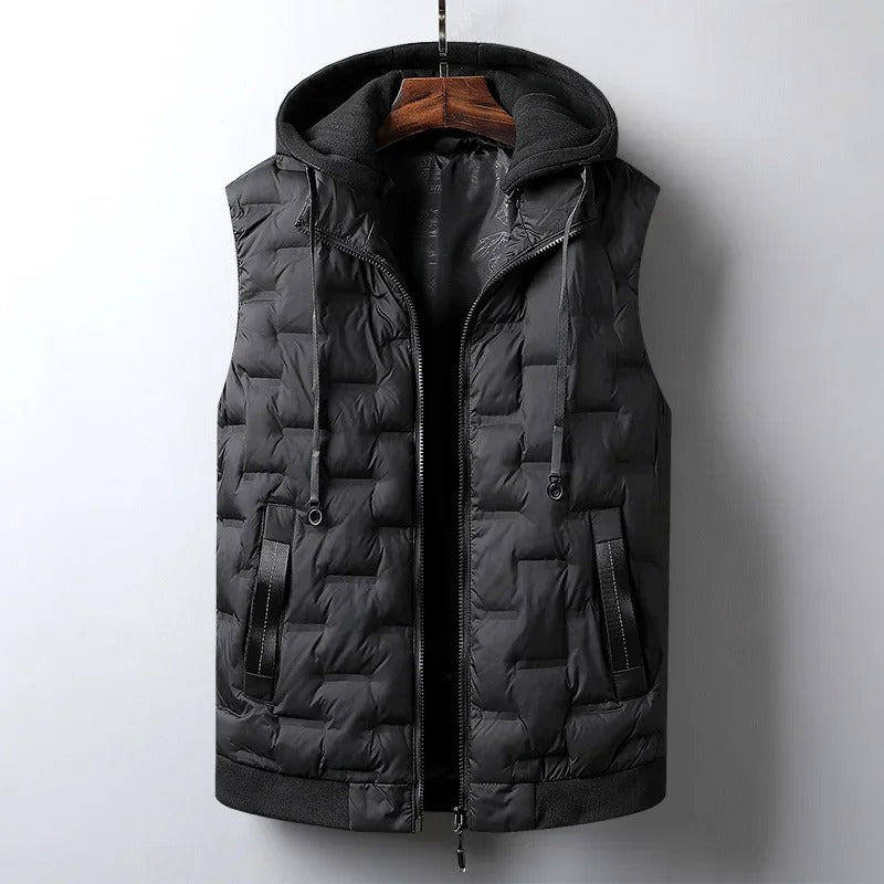Versatile Trailblazer activewear vest with detachable hood. Ideal unisex outdoor gear for adventure travel.