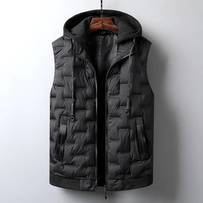 Versatile Trailblazer activewear vest with detachable hood. Ideal unisex outdoor gear for adventure travel.