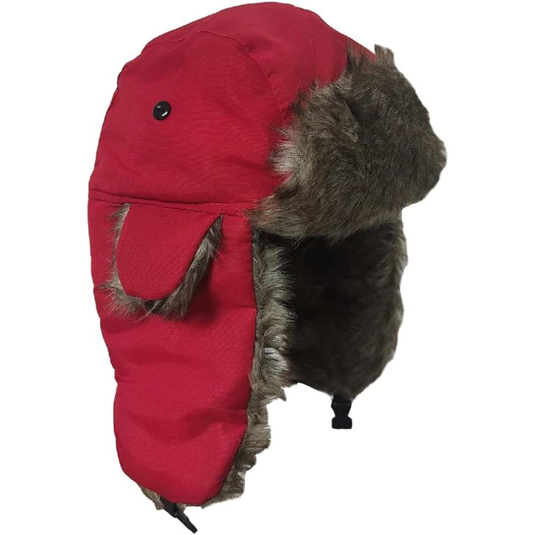 Cozy faux fur trapper hat, windproof & warm for extreme cold. Unisex winter headwear, ideal for snowy adventures.