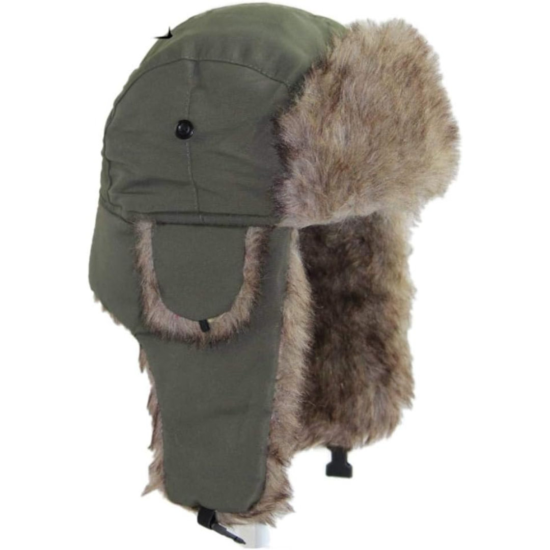 Versatile unisex winter hat, a warm trapper style with ear flaps, perfect for cold weather outdoor activities.
