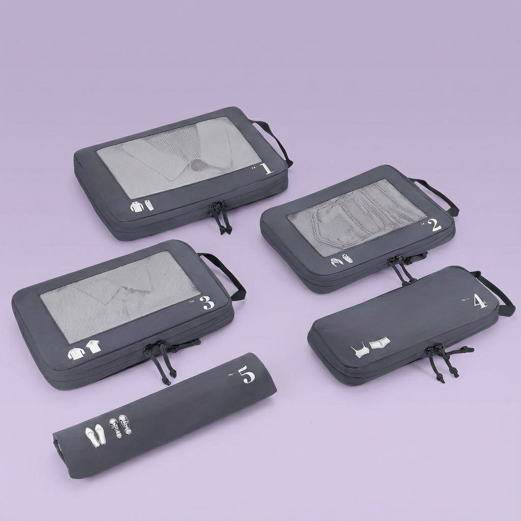 Keep your luggage organized with this unisex travel compression packing cube set, a smart travel gear essential.