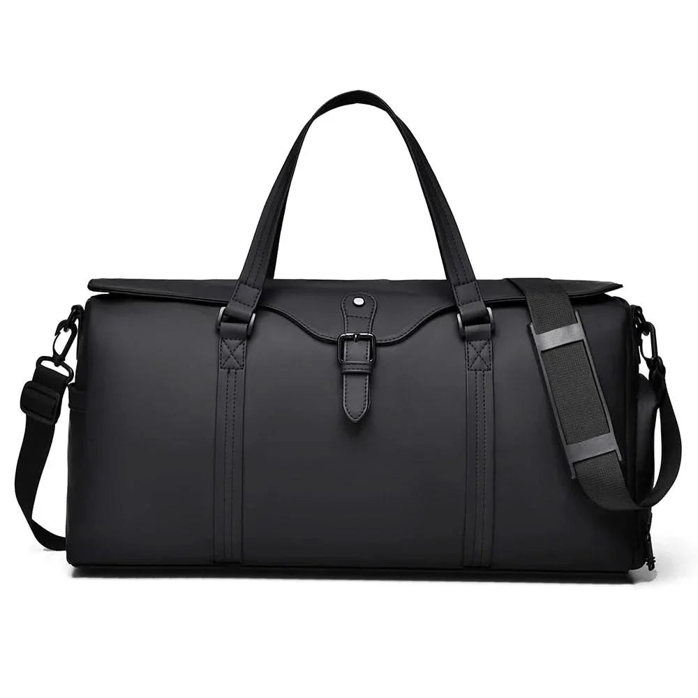 Stylish olive green travel bag, a compact carry-on duffle perfect for short trips & gym essentials.