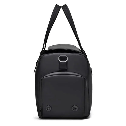Unisex duffle bag featuring a practical shoe compartment, ideal for travel, gym, or weekend getaways.