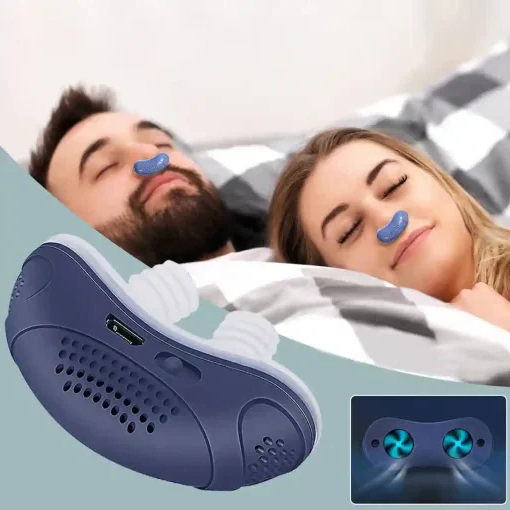 Unisex travel nasal air circulator for enhanced sleep comfort & anti-snoring. Portable micro CPAP alternative.