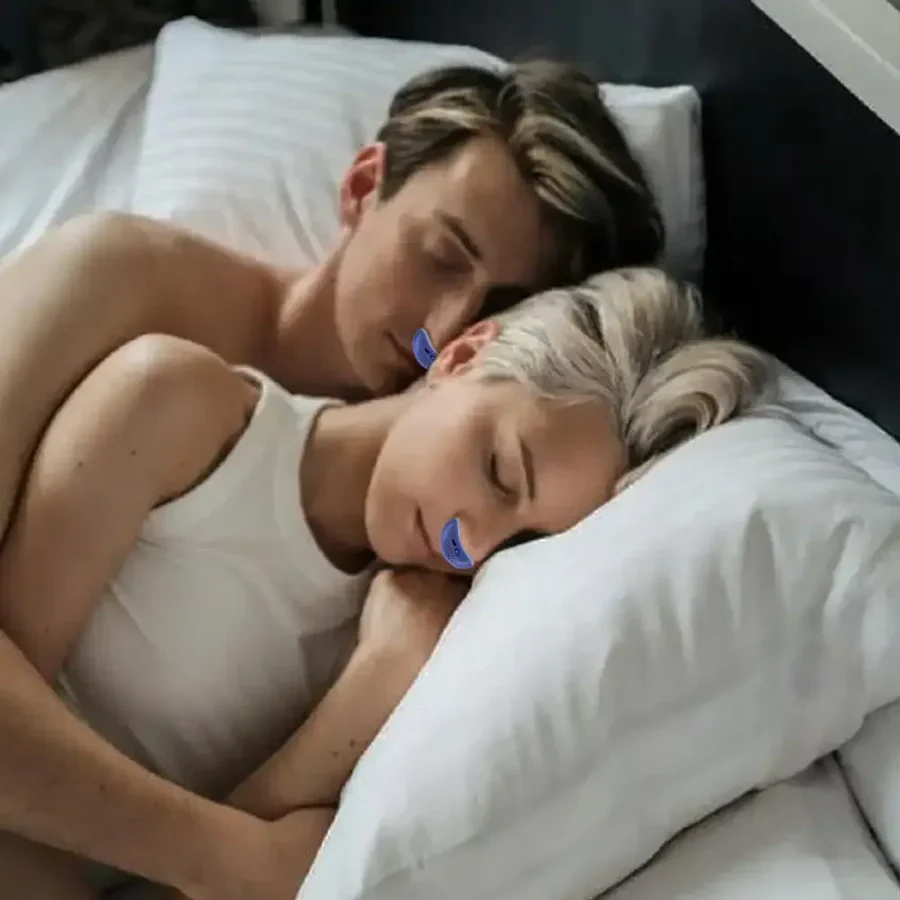 Quiet sleep nasal air circulator, compact & comfortable for anti-snoring and breathing support during travel.