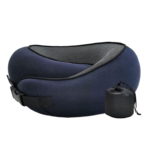 Portable unisex travel pillow for neck support & relaxation. Great for comfortable journeys & flight essentials.