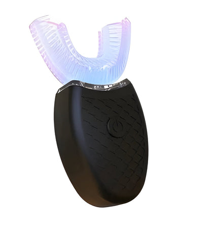 Automatic U-shaped ultrasonic toothbrush with soft silicone bristles for daily teeth whitening & gum care.