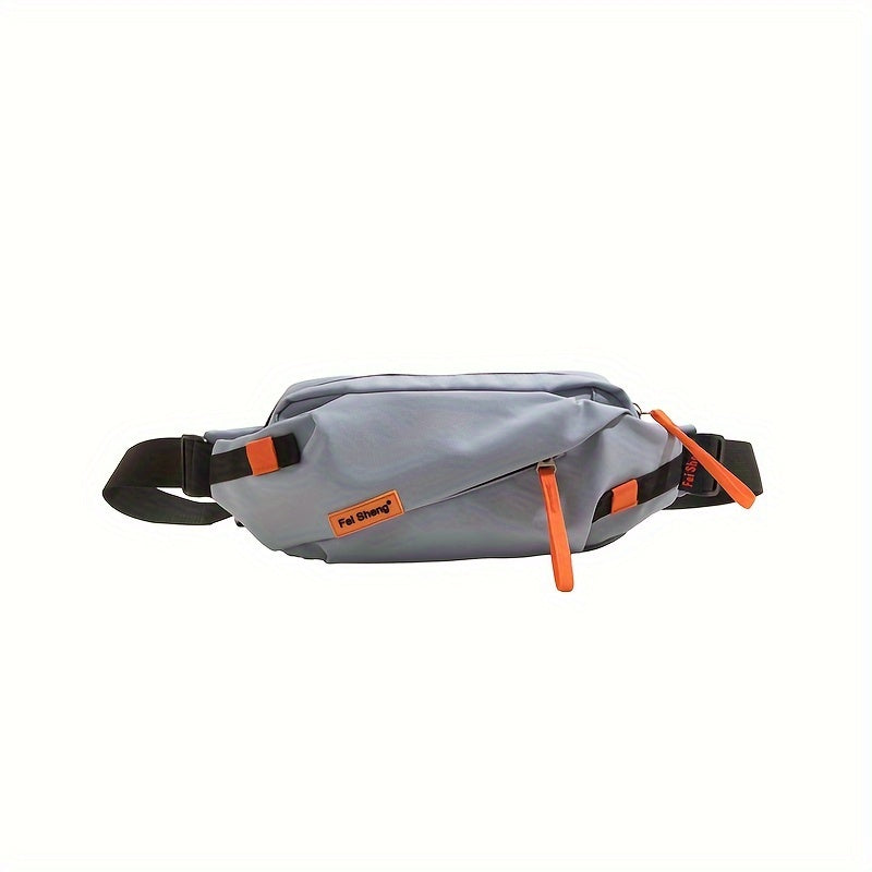 Person wearing an adjustable ultra-compact unisex crossbody sling bag, ideal for hands-free daily use & travel.