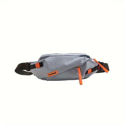 Person wearing an adjustable ultra-compact unisex crossbody sling bag, ideal for hands-free daily use & travel.