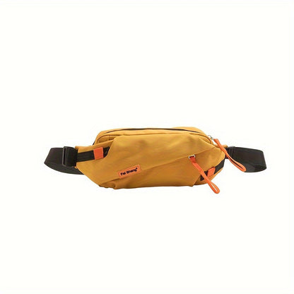 Stylish minimalist unisex compact sling bag, worn crossbody, perfect for modern casual outfits & daily adventures.