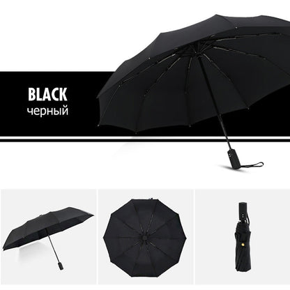 Compact automatic travel umbrella; windproof & portable for reliable weather protection on the go.