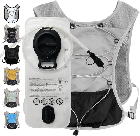 Unisex Ultra-Light Hydration Running Vest with 2L Water Bladder for trail running.