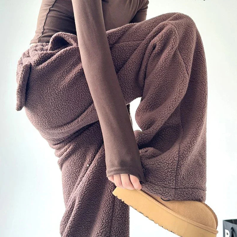 Full-length view of comfortable unisex sweatpants, designed with an adjustable waist for relaxed, everyday wear.