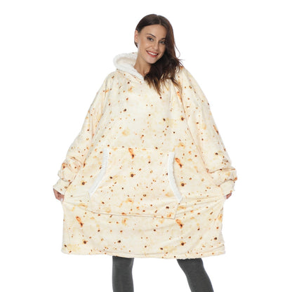Solid color ultra-soft wearable blanket, a plush gift idea for ultimate warmth.