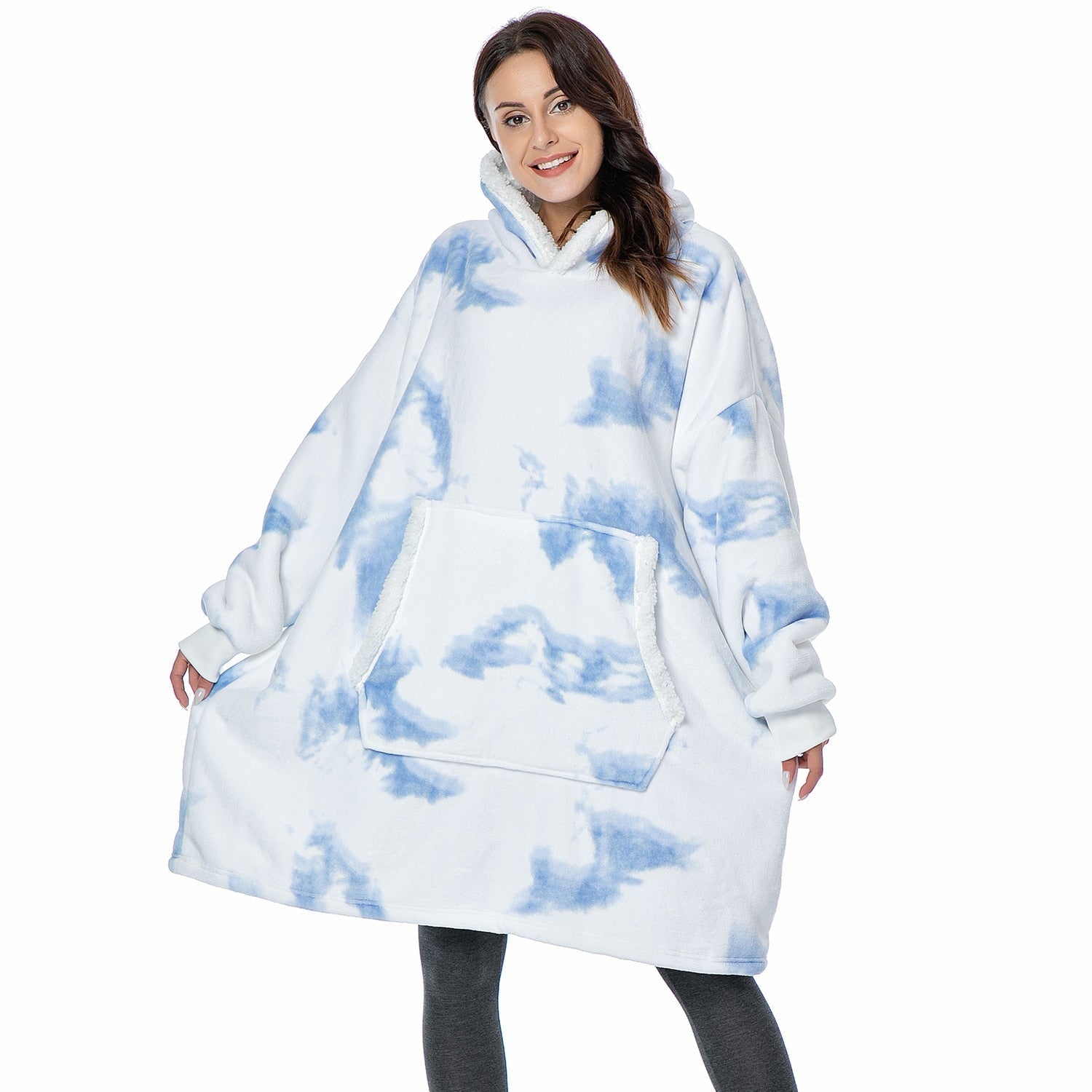 Cozy unisex blanket hoodie, perfect for snuggling on the sofa, ultimate comfort.