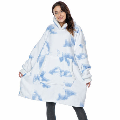 Cozy unisex blanket hoodie, perfect for snuggling on the sofa, ultimate comfort.