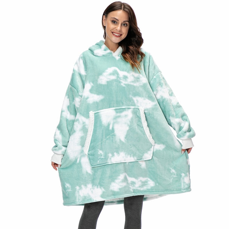 Mayer hoodie blanket, ultimate comfort and warmth for unisex loungewear.
