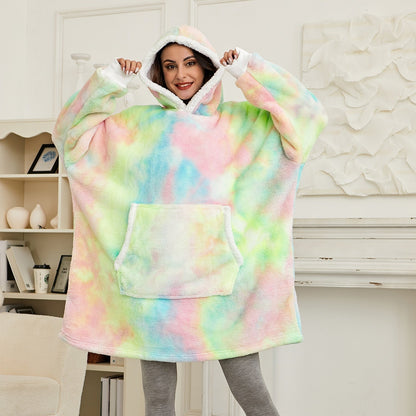 Soft unisex hoodie blanket in cream, ultimate comfort and warmth for lounging.