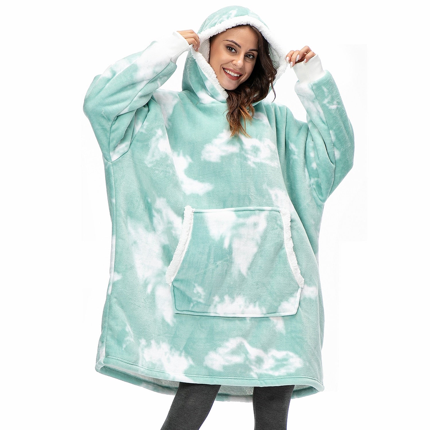 Ultra-soft wearable blanket hoodie, ultimate comfort for any chilly day.