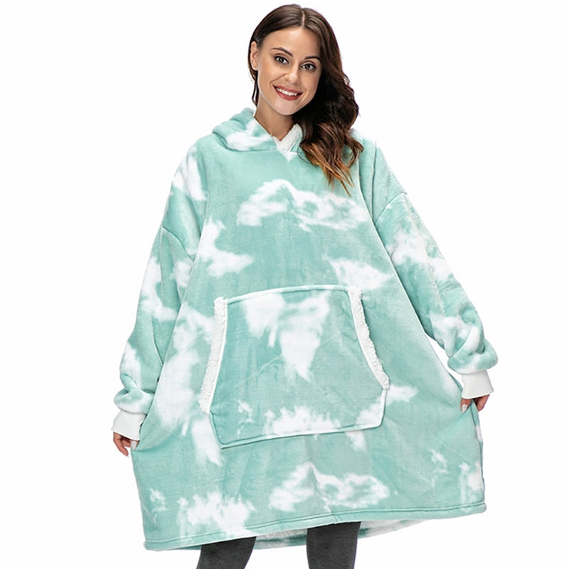 Unisex cozy blanket hoodie, designed for warmth, comfort, and home wear.