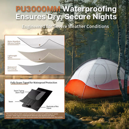 Hiking tent, ultralight and waterproof, designed for 1-2 individuals, easy to carry