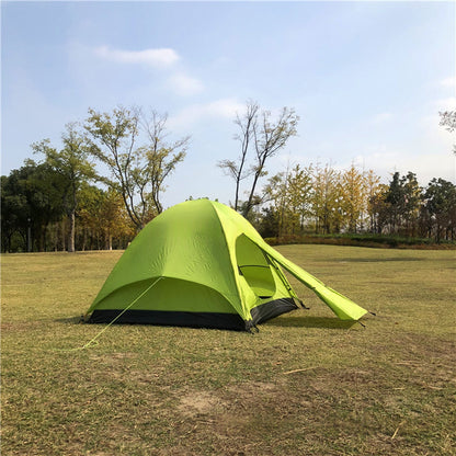 Camping tent in a forest setting, 3-person waterproof outdoor shelter