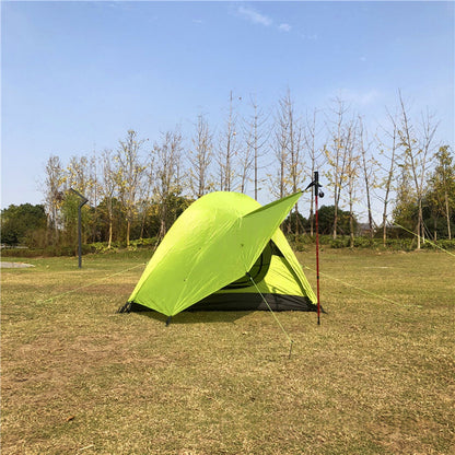 Overhead view of assembled 3-person ultralight waterproof camping tent