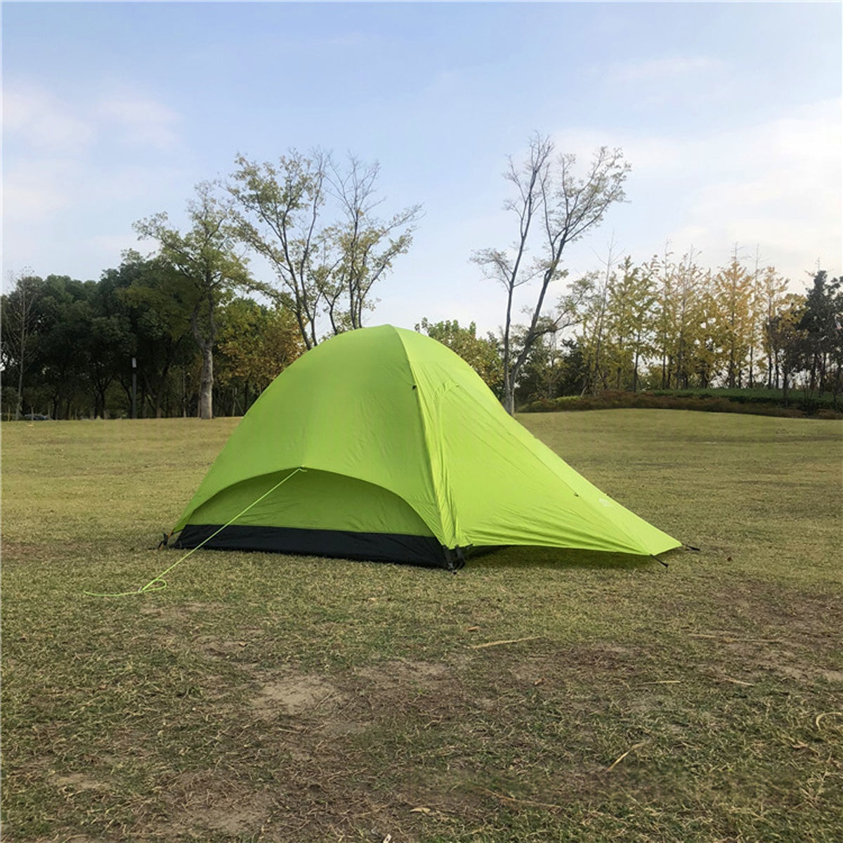 Flysheet and inner tent components of waterproof 3-person camping shelter