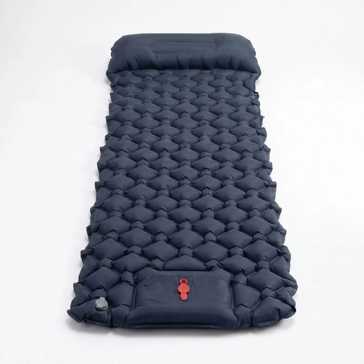 Compact ultralight sleeping pad for hiking & backpacking adventures. Inflates fast with a built-in foot pump.